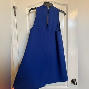 Sleeveless Cobalt Mini Dress with Keyhole Back